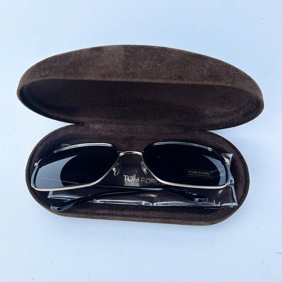 Tom Ford Raphaela Sunglasses Case 1006 Black Gold Large Oversized Designer - Picture 7 of 8